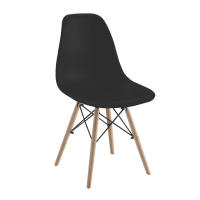 Conjunto de 4 Sillas Sencillas Estilo Nórdico Patas de Madera (Negro Blanco) - details 8