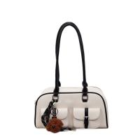 Bolso de hombro de cuero de gran capacidad, diseño de alta gama, estilo simple, con doble bolsillo, bolso de hombro único, bolso de mano minimalista. - details 1