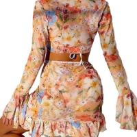 Nuevos estampados tendencias playa faldas bikinis 4 piezas trajes de baño - details 5
