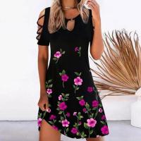 Vestido estampado de verano para mujer, vestidos de manga corta - details 4