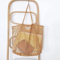 Bolso de hombro para mujer con bolsa de playa de malla, bolsa de almacenamiento portátil para ropa de lavado y natación para mujer - details 1