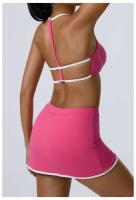 Conjunto de dos piezas de sujetador y pantalones cortos de entrenamiento de yoga, conjunto deportivo de mujer Fiess yoga Tre elástico de retales - details 16