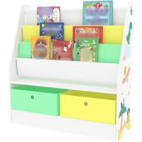 Estantería para Niños con Diseño de Unicornio Organizador de Libros con 3 Estantes y 2 Cajones Plegables 74 x 71 x 23 cm Blanco/Morado/Rosa - details 12