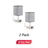 2 Piezas Lámpara de Cabecera, Lámpara de Mesa Táctil Regulable, 3 niveles de brillo, con 2 puertos de carga USB y 2 bombillas E14 regulables, Perfecta para Dormitorio, sala de estar, oficina (Negro) - details 9