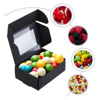 Mini caja de papel Kraft con ventana, caja de embalaje para dulces de panadería, jabón casero, 50 piezas, negro - details 3
