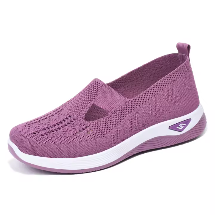 Zapatos de tenis deportivos transpirables de verano para mujer, zapatos planos casuales ligeros sin cordones, zapatos cómodos antideslizantes para caminar para mujer - 1