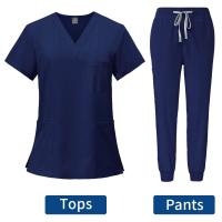Uniforme médico ajustado para mujer, conjuntos de batas, accesorios de enfermería, batas de cirugía hospitalaria, clínica Dental, salón de belleza, ropa de trabajo - details 12