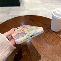 Funda de iPhone 15 Pro Max Pintura al Óleo de Luz Azul Arco Iris Flor Mariposa - details 36