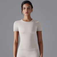 Top deportivo de manga para mujer, ropa de fiestas, corto y Fitness, camisetas de entrenamiento para gimnasio, Top de Yoga Sexy - details 0