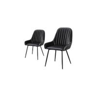 Comedor, Sillas de Comedor Modernas, Asiento Grueso Acolchado, Respaldo Juego Sillas de Cocina (Negro) - details 9