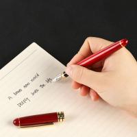 Pluma estilográfica de bambú, pluma de Metal con Clip, recargas de tinta, caligrafía, caoba, regalo - details 4