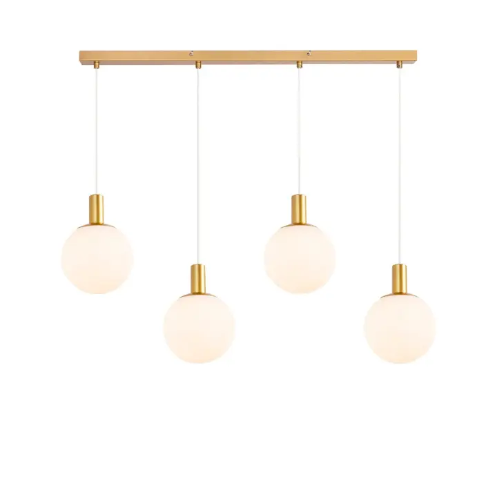CBJKTX Lámparas Colgantes de Vidrio E27 4 Luces Lámpara Colgante de Altura Ajustable Lámpara Colgante Moderna - 1