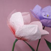 Flores de narciso de papel coloridas a gran escala, flores de papel arrugado de 50 cm, arreglo para eventos de boda, fondo de boda, flores simuladas en 3D - details 8
