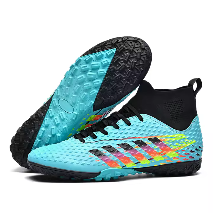 Botas de fútbol profesionales FG/TF para hombre, zapatos de fútbol para exteriores, tobillo alto, zapatos de fútbol de césped para niños, zapatos de entrenamiento - 1