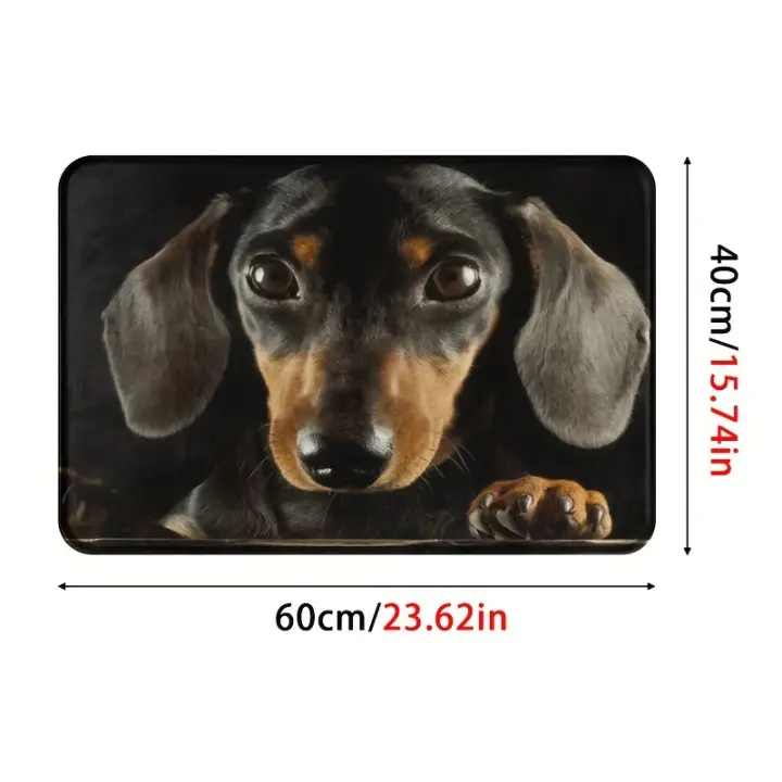 Alfombra Impresa con Perro Dachshund Ideal para Entrada, Dormitorio, Balcón, Decoración de Mascotas, Alfombra para RV - 1