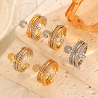 Anillo tricolor desmontable de moda para dama, regalo para dama, regalo de cumpleaños, regalo de Navidad - details 7