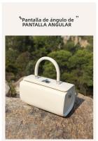 Bandolera de cuero de vaca portátil pequeña bolsa cuadrada para mujer - details 19