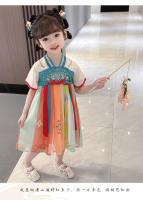 77187 Hanfu verano Ru falda niñas Tang estilo chino Han Element vestido súper inmortal para niños - details 5