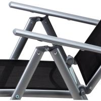 2X Sillas de Jardín Plegables Antracita Asiento Ligero Aluminio Silla Reclinable 8 Posiciones hasta 120Kg - details 31