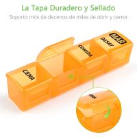 Pastillero Semanal, 4 tomas en Español, Pastillero Diario con 28 Compartimentos, Organizador de Pastillas y dispensadores Comprimidos para Viaje - details 1