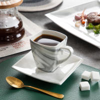 MALACASA-vajilla de porcelana gris Mármol, 30/60 piezas, con postre/sopa/plato de cena/taza/platillo, servicio para 12 - details 4