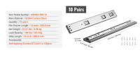 SucceBuy 10 pares de rieles de montaje lateral para cajones de 355,6 mm, riel de acero de extensión completa resistente, guías de guía silenciosas de cierre suave, corredores de cocina con rodamiento de bolas, capacidad de carga de 100 libras - details 6