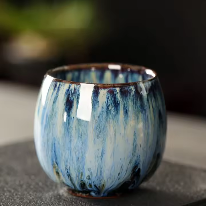 Taza de té de cerámica creativa de Kung Fu, taza de agua de porcelana, vajilla de transformación de horno de cerámica - 1
