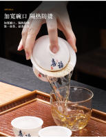 Juego de té de viaje Yangzhi Jade, cuenco flotante de tres talentos, taza Kuaike portátil, regalo, compañero de negocios, regalo de mano - details 17