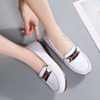 Zapatos de cuero de mujer suaves, informales, con fondo plano, cómodos, para el cuidado diario - details 5
