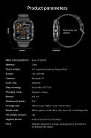 El reloj inteligente AK47 se puede conectar a través de Bluetooth para llamadas y medición del ritmo cardíaco, Material impermeable IP68 - details 24