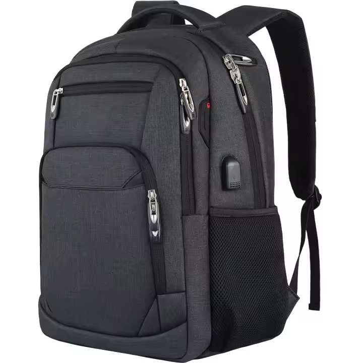 Mochila para hombre, bolsa de viaje para hombre, bolsa para lente de cámara al aire libre, bolsa ergonómica negra para ordenador portátil, bolso impermeable para montañismo de gran capacidad - 1