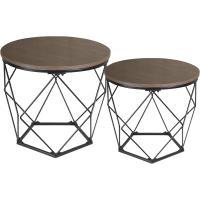Juego de 2 Mesas Auxiliares Mesa de Centro con Función de Cesta Mesa de Sala Mesa de Metal - details 37