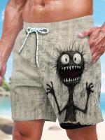 Pantalones Cortos de Playa Hawaianos para Hombre con Cordón - Bañadores Estampados 3D a la Moda, Poliéster de Secado Rápido, Perfectos para el Verano - details 0