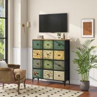 Cómoda, Cómoda para Dormitorio, Unidad de Almacenamiento, Armario con 12 cajones de Tela, Muebles de Dormitorio, cómoda para Cocina, Oficina, Pasillo, Estilo rústico - details 5