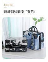 Bolsa de maquillaje pintada colorida para mujer, bolsa de aseo portátil de gran capacidad, bolsa de almacenamiento impermeable simple de viaje de mano de alto valor - details 2