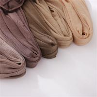 18 colores liso suave fino poliéster Hijabs mujeres largo musulmán chal bufanda turbante envolturas para la cabeza señora islámico 170*70Cm - details 29