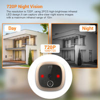 Mirilla electrónica puerta inteligente exterior interfono Timbre con camara - details 5