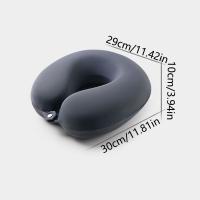 Almohada portátil de viaje en forma de U de doble cara con bolsa de almacenamiento, cojín de soporte para el cuello, cómodo Protector de cuello lavable para dormir - details 0