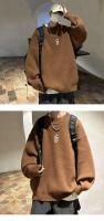 Suéter holgado de cuello medio alto para hombre con forro de terciopelo - details 3