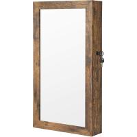 Armario Joyero de Pared, Armario de Joyas con Espejo, Organizador de Joyas para Ahorrar Espacio, Superficie Blanca y Forro Negro JBC51W - details 7