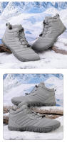 Botas de nieve de lana gruesa, zapatos individuales impermeables y antideslizantes, zapatos de algodón antideslizantes para usar descalzo. - details 27