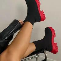 Zapatillas de mujer, botines tipo calcetín sin cordones, talla grande, , nuevas - details 2