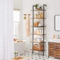 Estantería Escalera, Estantería de 6 Niveles, Librería de Escalera, para la Sala de Estar, Oficina, Dormitorio, 60 x 30 x 204,8 cm, Estilo Industrial, Marrón Rústico y Negro - details 4