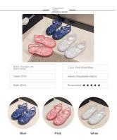 Nuevos zapatos de gelatina romana para niños, zapatos con agujero en la cabeza, zapatos de playa para vadear para niñas - details 1