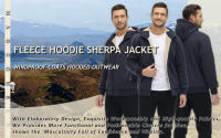 MAGCOMSEN-Sudadera con capucha y forro polar para hombre, abrigo de sherpa, chaqueta cálida a prueba de viento - details 0