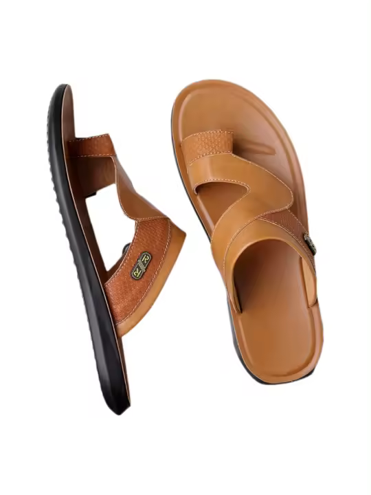 Nuevas Sandalias de Hombre de Cuero 2025 Resistentes al Desgaste, Antideslizantes, Transpirables y Ligeras para la Playa - 1