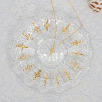 Colgante pequeño para mujer con microincrustaciones de circonita cruzada de lujo ligero de acero inoxidable Black King - details 6