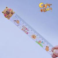 4 unids/lote Capybara 15cm regla recta de plástico transparente marcapáginas creativo de dibujos animados lindo estudiantes papelería regalo del Día de los niños - details 3