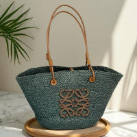 Bolso de paja tejido de gran capacidad, bolso de mano hecho a mano, bolso de estilo festivo, bolso de hombro - details 11
