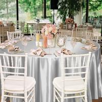 Mantel de satén redondo liso de lujo, cubierta de mesa de seda de imitación brillante, decoración de mesa de Color sólido, Navidad - details 2